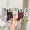 Meias Novas de Outono e Inverno Mian Kao para Mulheres Meia-Calça Meio da Panturrilha Meias de Desenho Animado para Mulheres Estilo Japonês Estilo College Estilo Coreano Meias de Algodão para Estudantes