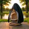 Funda para Silla Nido de Pájaro Cubierta para Columpio de Patio Exterior Cáscara de Huevo Silla Colgante de Jardín Impermeable Cubierta Protectora Solar Tela Oxford 210D