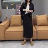 24936 Da Ai Mei Yi Yuan Otoño 2026 Nuevo Casual Holgado Chaqueta de Manga Larga Falda de Cintura Alta de Lunares para Mujer
