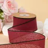Fita de seda chiffon com listra de borda colorida Laço DIY Acessórios de cabelo Lolita Roupas Sapatos Chapéus Caixa de presente Decoração Fita tecida