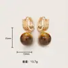 Nuevos Pendientes de Ágata Verde Natural Estilo Chino, Pendientes Versátiles Simples Retro de Alta Gama, Pendientes Elegantes Elegantes y de Moda