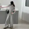 Conjunto de Pantalones Anchos de Manga Corta de Verano para Niñas 2026 Nuevo Atuendo Elegante de Dos Piezas para Niños Mayores Estilo Nuevo de Moda