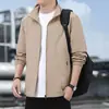 Tommy Tommy Jaqueta Masculina Outono e Inverno Nova Casual de Negócios Gola Alta Espessada Zíper Cor Sólida Top Estilo Quente