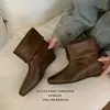 Botines convertibles de punta fina estilo coreano para mujer, con efecto de altura, colección otoño 2026, botas de moda slip-on versátiles y elegantes
