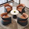 Mesa y Silla de Negociación para Oficina de Ventas de Lujo Ligero y Silla, Mesa y Silla de Negociación de Negocios para Área de Oficina, Combinación de Mesa y Cuatro Sillas para Recepción de Hotel y Casa de Huéspedes