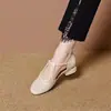Sandalias de Cuña Gruesa de Cuero Suave con Corte en la Punta, Huecas, de Una Sola Tira, Nuevo Estilo Verano 2025, Boca Baja, Transpirables, de Tacón Bajo, Zapatos para Mamá