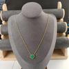 Cadena clavicular de trébol de cuatro hojas de doble cara positiva y negativa, estilo fragante pequeño, lujo ligero, acero titanio ins, 18K, cadena de cuello de diamantes, venta al por mayor transfronteriza