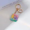 Llavero de Resina Color Arcoíris Letra Inglesa Borla Colgante Creativo Alto Sentido Gota de Pegamento de Cristal Colgante de Bolso
