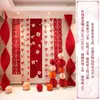 Decoração de Quarto de Casamento Tira Longa com Palavras Felizes, Tecido Decorativo para Pendurar em Cortina de Quarto e Sala de Casa Nova, Conjunto de Guirlanda com Palavras Felizes Específico para Casamento