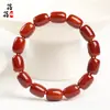 Pulseira de Contas Cilíndricas de Ágata Vermelha do Sul de Cristal Beibeifu Pulseira Vermelha Persimmon Ágata Vermelha do Sul de Sichuan Contas Soltas Vermelhas do Sul Atacado