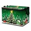 Caja de almacenamiento estilo invierno europeo y americano nevado, casa de madera navideña, caja de almacenamiento popular para dulces y artículos varios, acogedora casa de caña para decoración navideña