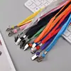 Cordão de metal popular da Amazon com clipe, corda de algodão, algodão oco, cordão para crachá de nome de marca, cordão para crachá de fábrica