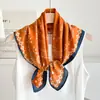 Pañuelo de Seda Estilo Chino Jardín de Suzhou, 70X70 Cm, Pañuelo Cuadrado Pequeño de Seda Artificial para Mujer, Pañuelo de Cabeza Estilo Vintage Primavera y Otoño, Pañuelo Protector de Cuello, Chal