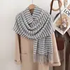 Bufanda de Cuadros Príncipe de Gales para Hombres y Mujeres, Nuevo Estilo Invierno 2026 con Borlas, Versión Coreana, Cachemira Sintética, Calentador de Cuello Versátil