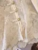 Nueva Camisa de Botones con Bordado Pesado Estilo Chino Estilo Nacional para Mujer, Nueva Moda de Verano de Manga Larga con Cuello Alto Versátil Blusa 2913