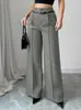 Pantalones de Traje Casual Elegantes de Cintura Alta Rectos Sueltos para Mujer, Novedad Otoño e Invierno 2025, Europeos y Americanos Transfronterizos