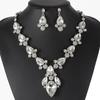 Conjunto de Moda para Exportação Europeu e Americano Colar de Cristal Exagerado Brincos Conjunto de Duas Peças Liga Espelhada Galvanoplastia Acessórios de Joalheria