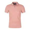 Nueva Camisa Polo de Color Sólido para Hombre 2024, Talla Grande, Camiseta Lisa con Cuello Mao, Manga Corta de Corte Holgado Europeo y Americano, Moderna