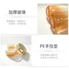 Frasco de vidro para skincare com gradiente laranja-branco, frasco de alta qualidade para loção e sérum, pote para creme facial, conjunto cosmético disponível em estoque