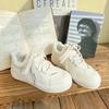 Baikuang 2022 Nuevos Zapatos de Moda Ins Vintage Blancos para Mujer Cálidos con Forro de Felpa Deportivos Casuales Versátiles