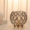 Venda Direta da Fábrica Criativo Suporte de Vela de Cristal Dourado Romântico Suporte de Vela Estilo Europeu Compacto de Mesa Suporte de Vela de Bola de Cristal Ferro Forjado