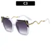 Nuevas de Moda Cuadradas para Mujer Gafas de Sol con Templo en Forma de Serpiente Tendencia Transfronteriza Europea y Americana Gafas Personalizadas de Gama Alta Planas