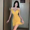18Yxe198 Vestido Bodycon Sexy de Malha Patchwork com Cordão Ajustável Slim Fit, Comércio Exterior Transfronteiriço Europeu e Americano 2026
