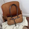 Bolsa de ante estilo retrô, minimalista, para axila feminina, comércio exterior, grande capacidade, casual, versátil, adequada para o trajeto, bolsa de ombro ou bolsa de mão para o outono
