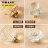 Manijas de cristal transparente con forma de huevo de paloma, de estilo nórdico, de alta gama, de latón ligero y de un solo orificio para cajones y armarios, venta al por mayor.