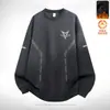 Sudadera para hombre para otoño e invierno, cuello redondo, forro polar, sin capucha, manga larga, corte holgado, casual, top versátil para hombre