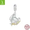 Yinziyun Original Plata de Ley S925 Chapada en Oro Joyería Accesorios Transfronterizo Corazón Abeja Pulsera DIY Cuentas
