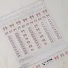 Adesivos de unha de renda rosa com laço japoneses novos atacado decoração de adesivos de unha de menina em relevo branco tridimensional