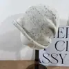 Estilo perezoso gorro holgado de gran circunferencia para mujer, nuevo gorro de punto con borde enrollado para otoño e invierno, hace que la cara se vea más pequeña, sombrero tipo turbante de color mixto