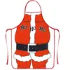 Nuevo delantal navideño transfronterizo con estampado de Papá Noel, utensilios de cocina, impermeable y a prueba de aceite, suministros para fiestas navideñas