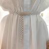 Novo Cinto Elástico de Pérolas Coreia do Sul Versátil Pérola Moda Strass Cinto Feminino Pérola Decorativo vestido Fino
