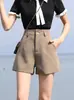 Shorts de Pierna Ancha para Mujer, Pantalones de Traje Rectos Sueltos de Cintura Alta para Primavera y Verano, Pantalones Casuales Rectos de Línea A Versátiles para Ropa de Abrigo