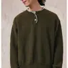 Suéter de punto unisex estilo retro vintage americano, mezcla de lana, cuello Henley relajado, para primavera y otoño