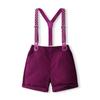Ropa Infantil Transfronteriza Traje de Caballero para Niño Verano Nuevo Estilo Europeo y Americano Camisa de Manga Corta para Niño Pantalones con Tirantes Ropa de Verano