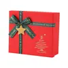 Caixa de presente de Natal vermelha, caixa para embalagem de cachecol, caneca térmica, caixa de doces e maçãs para Véspera de Natal, caixa de presente com tampa e base