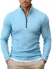 Novo Suéter de Malha com Zíper Meio e Gola Alta, Estilo Europeu e Americano, Primavera e Outono, Fashion, Simples, Retrô, Roupa para Uso ao Ar Livre para Homens