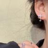 Exquisitos pendientes pequeños de estrella Mang s925 para mujer, diseño de alta calidad, con destellos de diamantes, sencillos, combinables, estilo frío, nuevos pendientes.