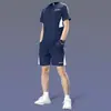 Traje Deportivo Casual de Secado Rápido para Hombre Conjunto de Dos Piezas de Pantalones Cortos y Camiseta de Manga Corta Verano Seda de Hielo Camiseta para Correr Entrenamiento de Maratón