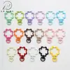 Cierre de resorte con forma de corazón de aleación de colores dulces, argolla abierta, argolla de resorte, llavero DIY, cierre para colgante de muñeca creativa