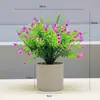 Planta en Maceta Artificial de Campanilla y Lirio del Valle Estilo Minimalista Ins Decoración del Hogar Flor Artificial Adorno de Bonsái de Lirio del Valle