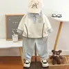 Traje para Niños para Primavera y Otoño 2026 Estilo Nuevo Conjunto de Otoño para Bebé Versión Coreana Informal Cuadros Cuello Solapa Manga Larga Conjunto de Dos Piezas para Mayorista