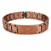 Estilo Popular Europeo y Americano Hebilla de Correa de Reloj con Patrón de Escudo de Cobre Rojo Antiguo Tres Filas de Imanes Pulsera Versión Ancha Retro Patrón de Escamas de Pez Pulsera Venta al por Mayor