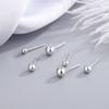Pendientes de mariposa de plata esterlina 999 con diseño de cara sonriente de nicho simple, sin alergias, joyería de plata pura