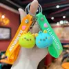 Llavero de panecillo de gato con diseño único, colgante de goma suave de PVC con forma de mini panecillo de dibujos animados lindos