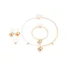 Collar Cruzado Estilo Marino Estrella de Mar Corazón Cadena Clavícula para Mujeres Diseño de Nicho Luna Pendientes Versátiles de Moda