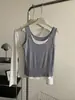 Chaleco tipo dos piezas de Lyocell Tencel con cuello en U para mujer, con caída y relajado, estiliza y es versátil, Camiseta ligera sin mangas Primavera/Verano 2026